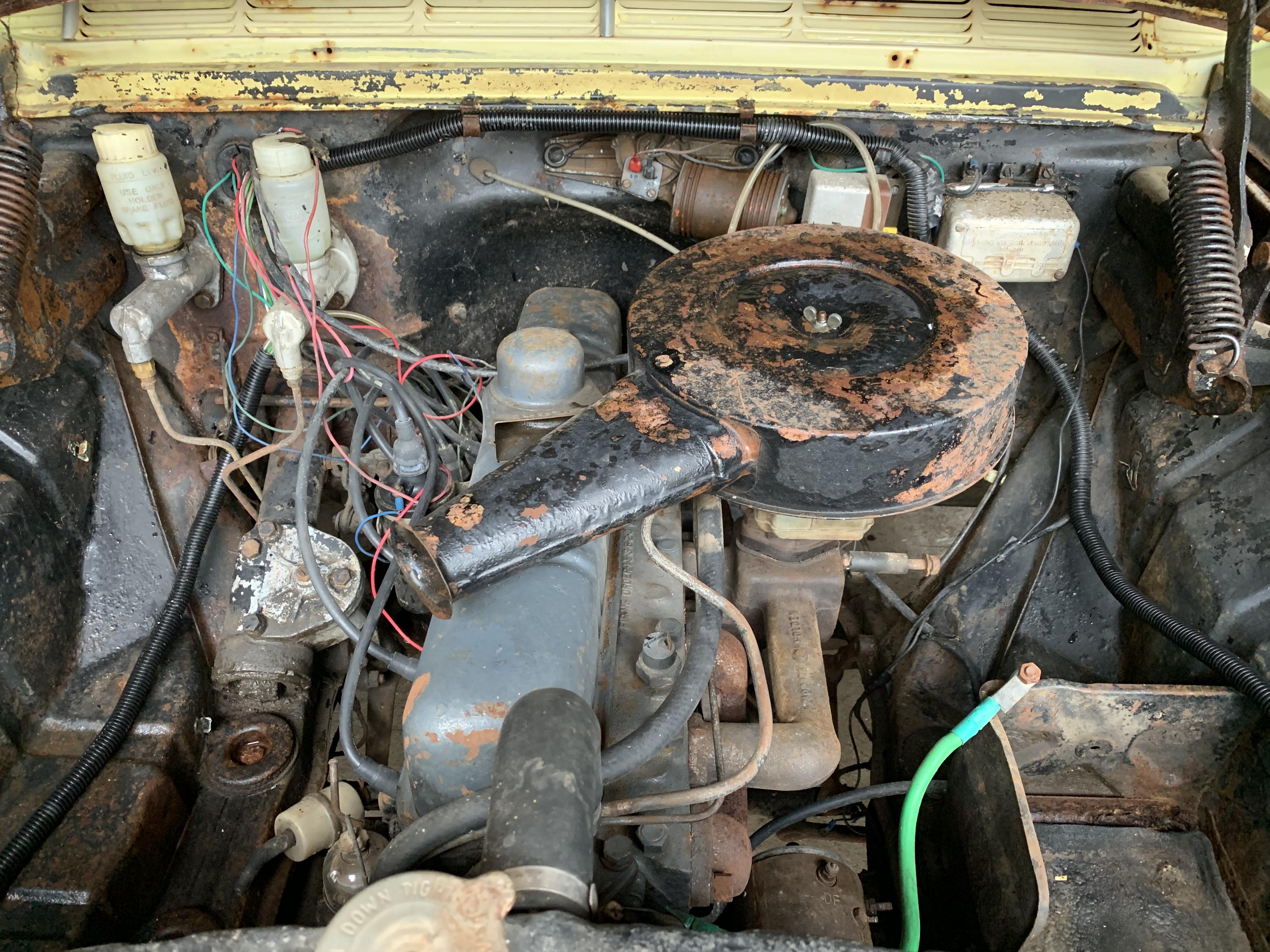 There was an engine. A mighty grey. A Repco reconditioned motor that had done 12k miles.