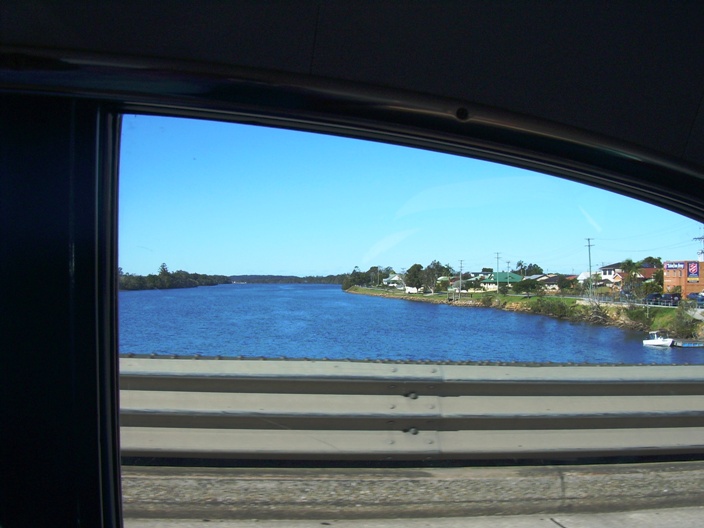 One of the Many many rivers we crossed north of Sydney! How many Rivers are there round here? Some of the bridges are as narrow as a Wolseley!