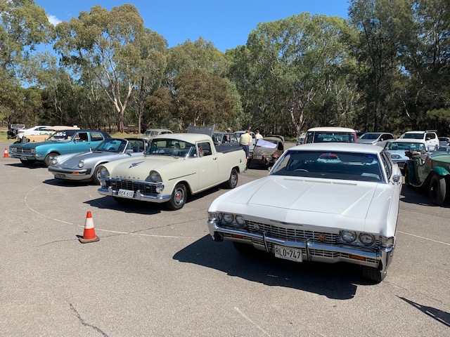 My ute flanked by American muscle (327 Chev Impala) and German style/performance/engineering.