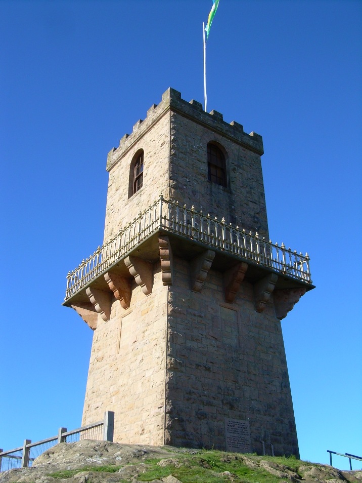The tower on the top of the crater