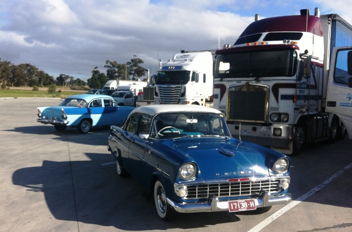 Waiting for Sarah, talking to a friendly trucker
