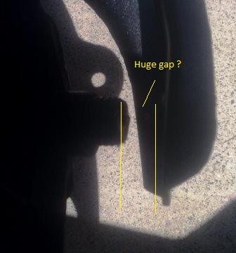 LOWER ARM - Notice the huge gap