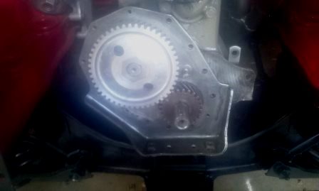 Holes drilled to fit eng mount