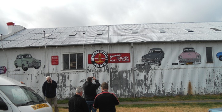 The HOLDEN wall of fame on the Side of Baileys Garage at Gunning NSW