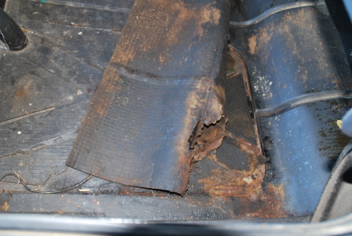 Bottom right of photo shows damp boot lining