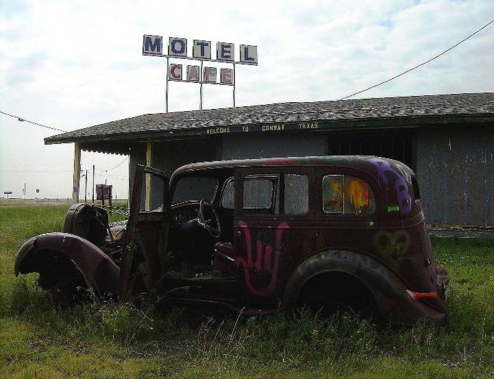 This old 34 Dodge is not what it seems. It is an old '60's hot-rod. It has a big block 50's chrysler V8 and later steering. (with original brakes!) Conway Texas
